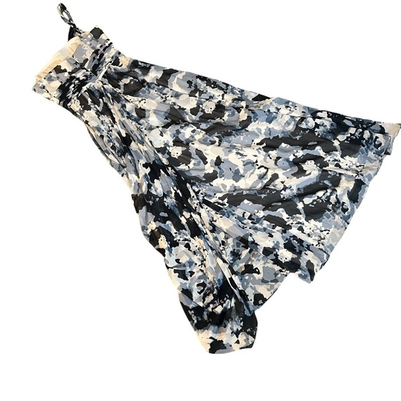 BCBG 100% Silk Shell Camo One Shoulder Evening Prom Full Length Dress, Size 0 - Picture 8 of 11